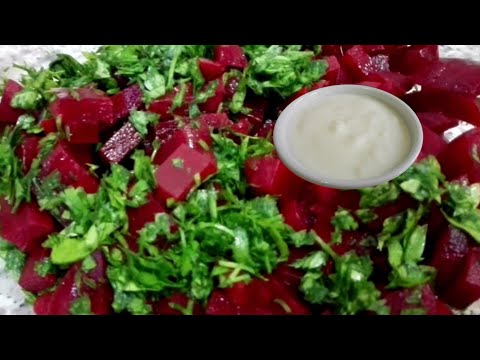 Simple Beet Salad with Parsley and Yoghurt