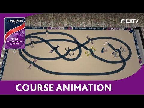 Jump Off Course Animation - Helsinki - Longines FEI World Cup™ Jumping 2015/16