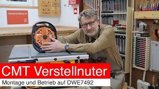 CMT Verstellnuter; Montage und Betrieb auf DWE7492