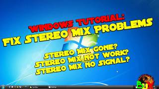 Fix Stereo Mix Problems (stereomix lost, not work, no signal?) Stereo Mix Probleme beheben (Verschwu