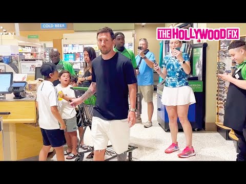 Lionel Messi Goes Grocery Shopping With His Wife Antonela & Kids At Publix In Palm Beach, FL