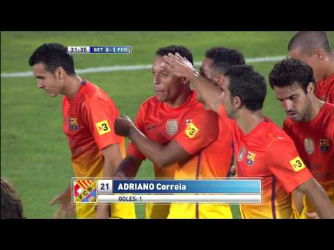 Gol de Adriano (0-1) en el Getafe CF - FC Barcelona Jornada 4