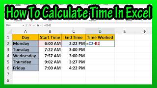 How To Calculate Daily Time Or Hours (Worked Or Spent) Not Past Midnight In Excel Explained