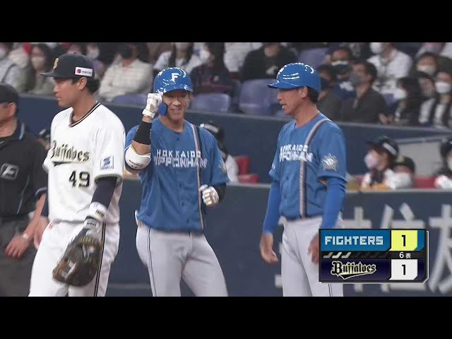 【6回表】ファイターズドラ1ルーキー・矢澤宏太 ライトへ同点のタイムリーヒットを放つ!!  2023年3月12日 オリックス・バファローズ 対 北海道日本ハムファイターズ