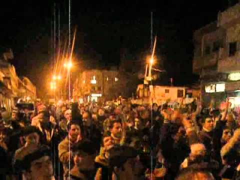 مظاهرة مسائية في مدينة بنش في ريف إدلب رداً على خطاب وليد المعلم