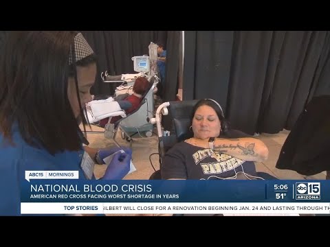 Desperate need for donors amid 'national blood crisis'
