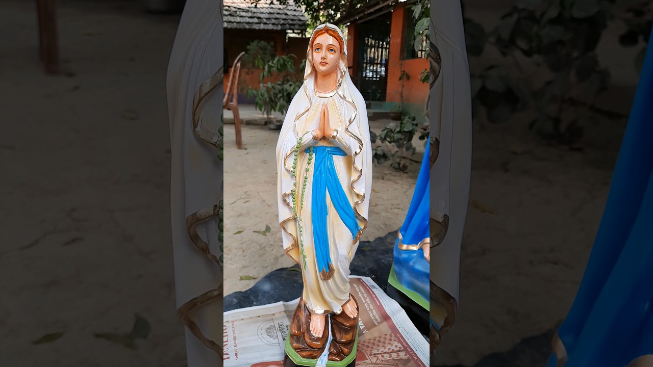 Our lady of lourdes statue painting|mama mary our lady of lourdes|mother Mary statue #shorts