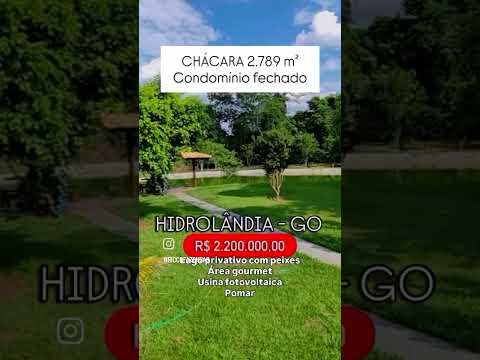 Chácara em condomínio fechado 2.789m em Hidrolândia GO | whatsapp 62 99373-6407