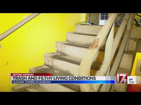 Trash and filthy living conditions at Durham Towers