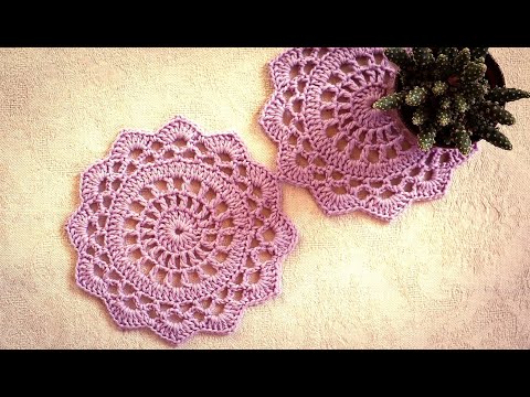 Crochet Doily Coaster Tutorial Easy For Beginners