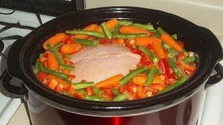 Crock-Pot Recipe : Whole Chicken(skinned) with Potatoes and Veggies