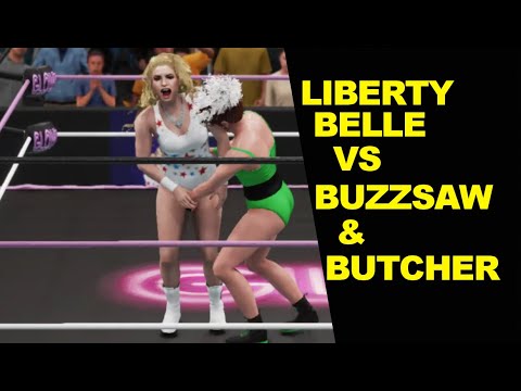 GLOW 1985 Liberty Belle vs Buzzsaw & Butcher 2 on 1