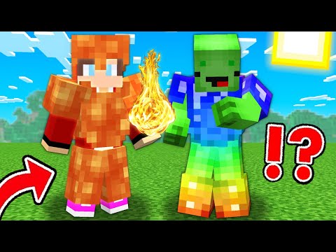 RAINBOW And LAVA Armor Speedrunner VS Hunter JJ VS Mikey - in Minecraft Challenge Maizen Mizen