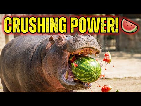 Satisfying Snack: Giant Hippo vs. Watermelon! 🍉 | 🦛#wildlife #animals #wildanimals #documentary