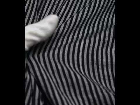 Stripe Black Pure Cotton 87 GSM Handwoven Fabric — video
