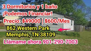 Ownner Finance home for sale 38109 | Podemos Financiar 862 Western Park