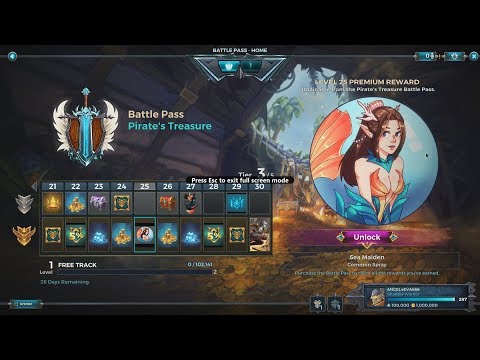 All items in Paladins 2.8 Pirate Treasure Battlepass - Pirate Treasure Skins Showcase,Avatars,Sprays