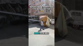 Damper Kapağı Açılmayınca Tırın Dorsesi Devrildi! 😱