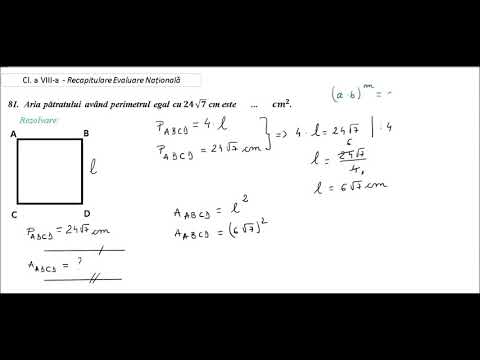 Cl  a VIII-a - Recapitulare Evaluare Națională-pb. 81 - Perimetru Arie patrat