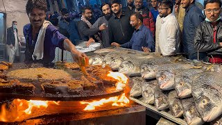 Fried Fish & Grilled Fish Karachi's Biggest Seafood Street. Street Food Spicy Lahori Masala Fish Fry