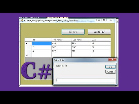 C# Tutorial - How To Add And Update A Row To DataGridView From InputBox In C# [ With Source Code ] Video