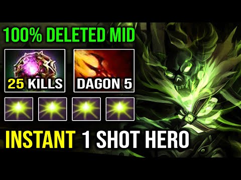 Just Hide If You See this Pugna or Get Instant Kill | 100% Deleted Mid with Level 5 Dagon + OC DotA