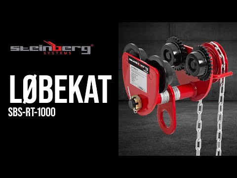 Produktvideo - Løbekat - 1.000 kg - flangebredde 77 - 133 mm - med kæde