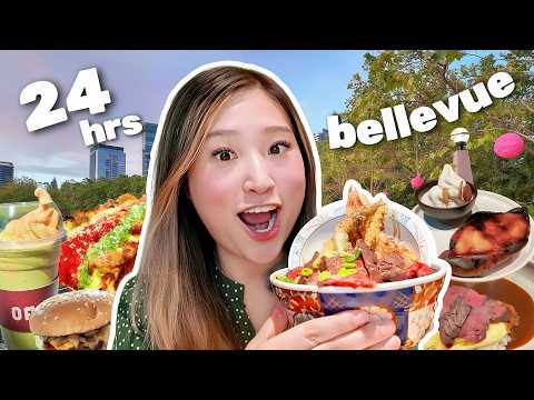 24 HOURS Eating in BELLEVUE! Greater Seattle’s Underrated Asian Food Hub  🍜 Thai Tea, Tempura & More