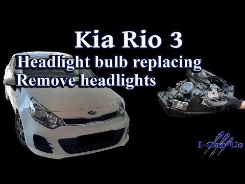 Kia Rio 3, Headlights bulb replacement and removing headlights - tutorial