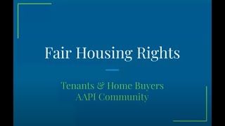 Fair Housing & AAPI Community Presentation and Discussion
