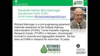 Sustainable Pavement Materials Webinar