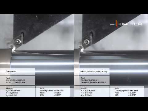 Walter MP4 – the positive ISO P indexable insert with bite ball joint machining