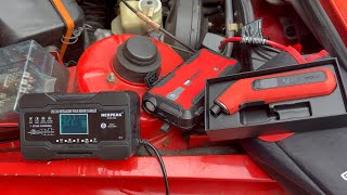 NexPeak 10-amp Battery Charger, Gooloo Jump Starter and Etenwolf T300 plus Pressure Gauge