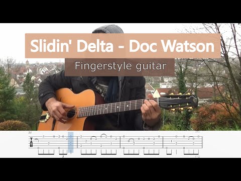 Slidin' delta - Doc Watson (with TABS)