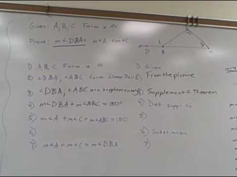 Proving the Exterior Angle Theorem