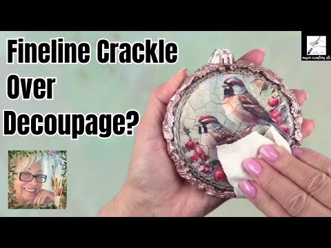 I Tried Pentart FINELINE CRACKLE on My Decoupaged Art and WOW!