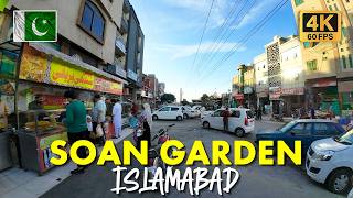 🇵🇰 Soan Garden Islamabad: Walking Tour of Market, Shops and Lifestyle in 4K
