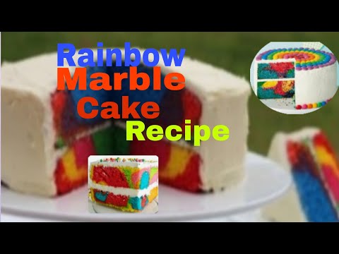 How to Bake a Rainbow Marble Cake | Marble Cake Recipe |  Kids Party  Food | Omaima Story Planet