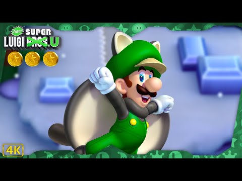 New Super Luigi U Deluxe ⁴ᴷ World 4: Frosted Glacier 100% (All Star Coins) Luigi gameplay
