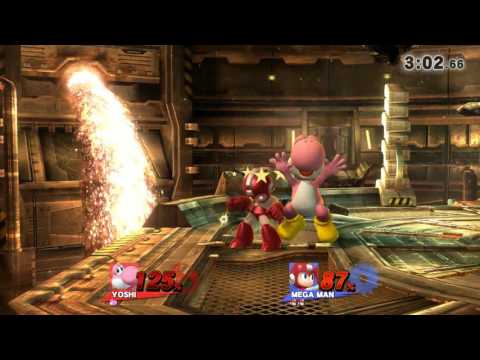 Smash 4 Yoshi vs Megaman gameplay