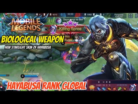 TOP GLOBAL HAYABUSA BIOLOGICAL WEAPON PERFECT PLAYS,  NEW STARLIGHT SKIN - BY CREED -MLBB