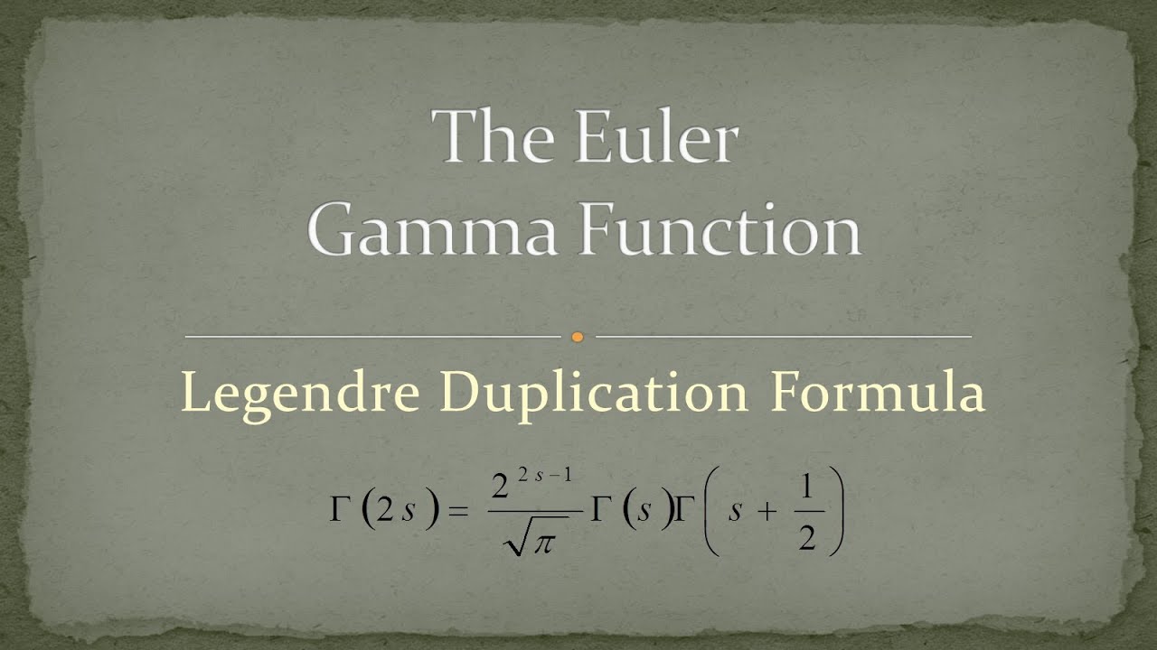 Gamma Function - Part 11 - Legendre Duplication Formula