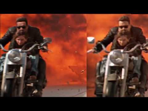 Stunt Double Face Swapped by CGI Arnold in Terminator 2 . Old vs New Comparison Video