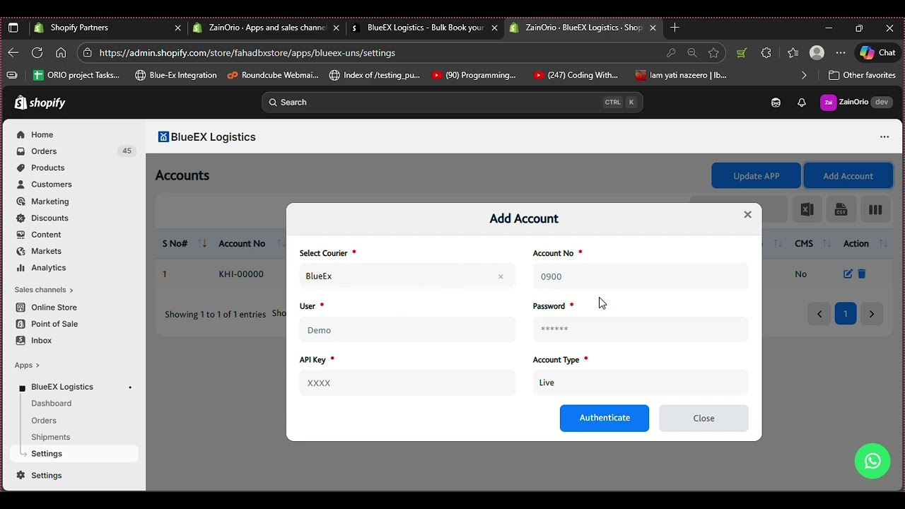 BlueEX Logistics Demo