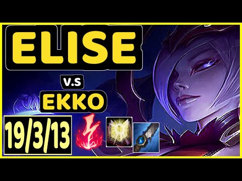 PUNCH (ELISE) vs EKKO - 19/3/13 KDA JUNGLE GAMEPLAY - KR Ranked GRANDMASTER