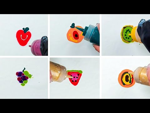 NEW! Acrylic Pours from FRUIT Puddles (Surprising!!)
