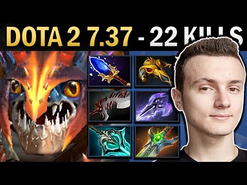 Slark Gameplay Miracle with 22 Kills and Aghanims - Dota 2 7.38
