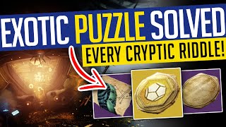 Destiny 2 | EXOTIC PUZZLE SOLVED! Every Cryptic Riddle w/ Timestamps &amp; Reward! - Season of Plunder