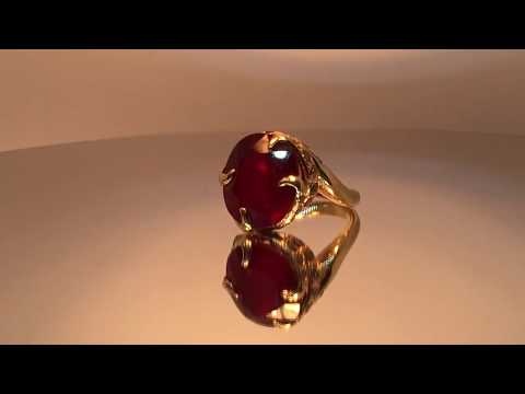 11cts Natural Ruby & 1ct Natural Diamonds Solid 18k Victory Ring "VITTORIA"