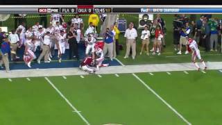 Major Wright of Florida Gators - Big Hit on Manny Johnson in 2009 BCS National Championship